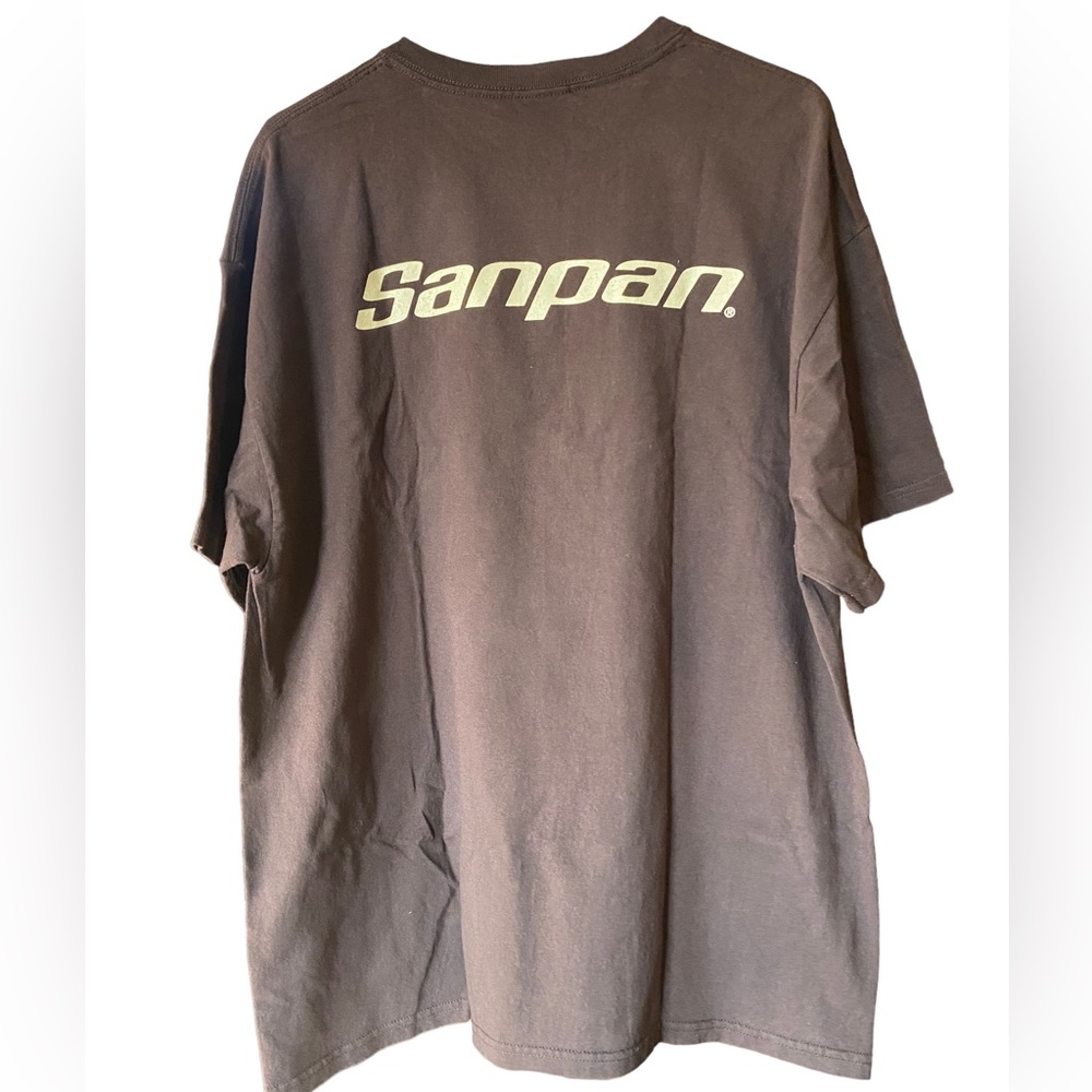 Vintage SANPAN Brown Men’s XL T-Shirt MINTY Lake Pontoon Boats
